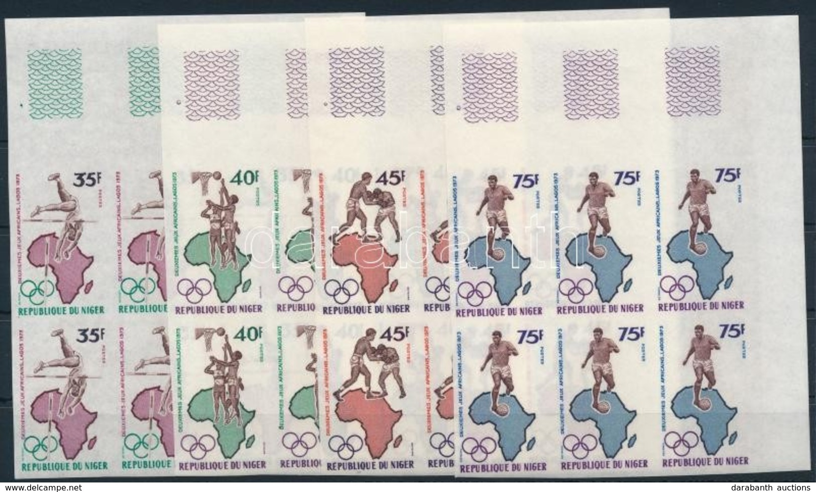 ** 1973 Afrikai Sportjátékok Lagos Vágott ívsarki Hatos Tömbök Mi 358-361 - Andere & Zonder Classificatie