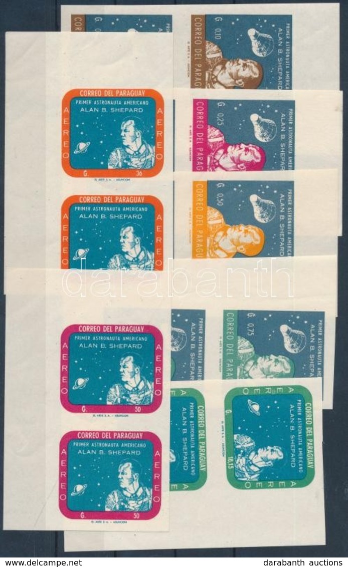 ** 1961 Alan B. Shepard Az 1. Amerikai ?rhajós 2 Vágott Sor Mi 979-985 ívsarki Párokban - Andere & Zonder Classificatie