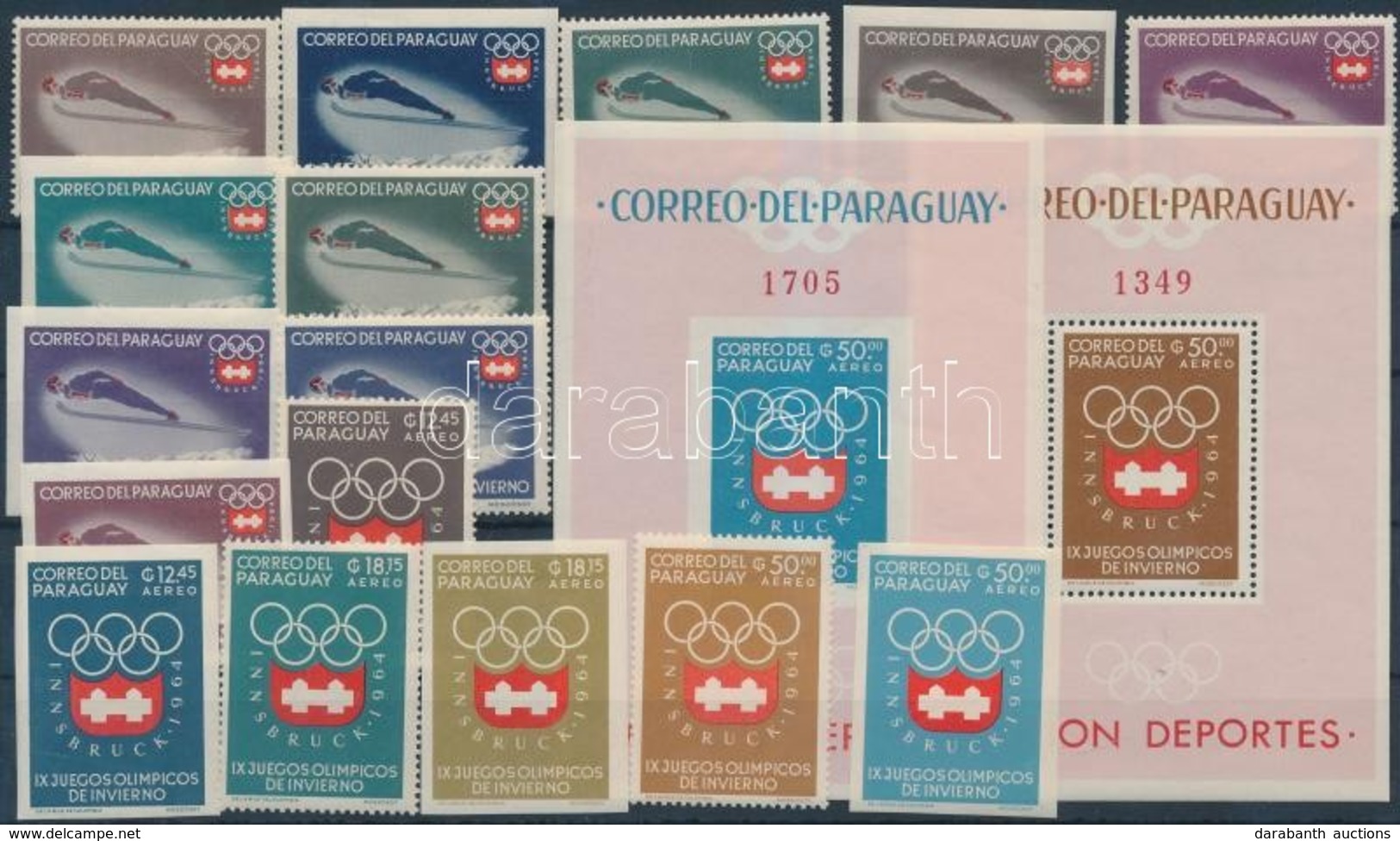 ** 1963 Téli Olimpia, Innsbruck Vágott + Fogazott Sor Mi 1249-1264 + Blokk Mi 48-49 - Andere & Zonder Classificatie