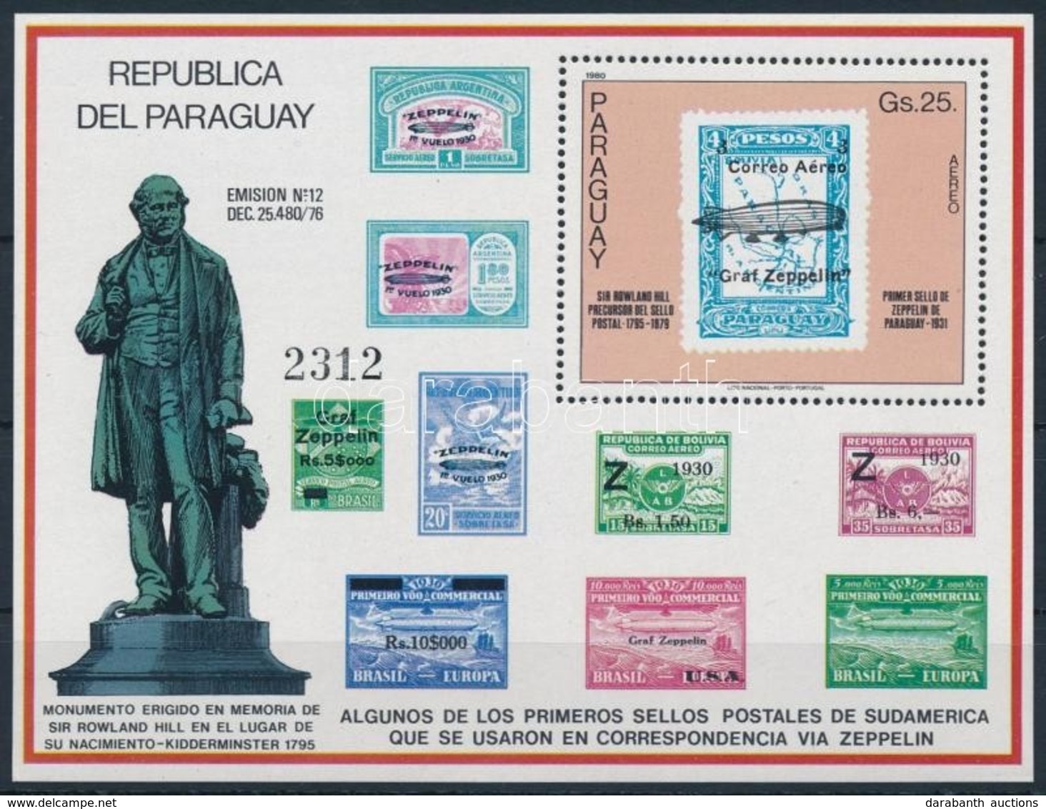 ** 1980 Rowland Hill Halálának 100. évfordulója Blokk Mi 350 - Sonstige & Ohne Zuordnung