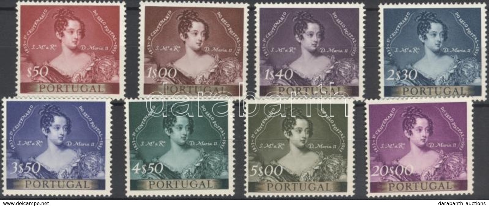 ** 1953 100 éves A Portugál Bélyeg Sor Mi 815-822 - Andere & Zonder Classificatie