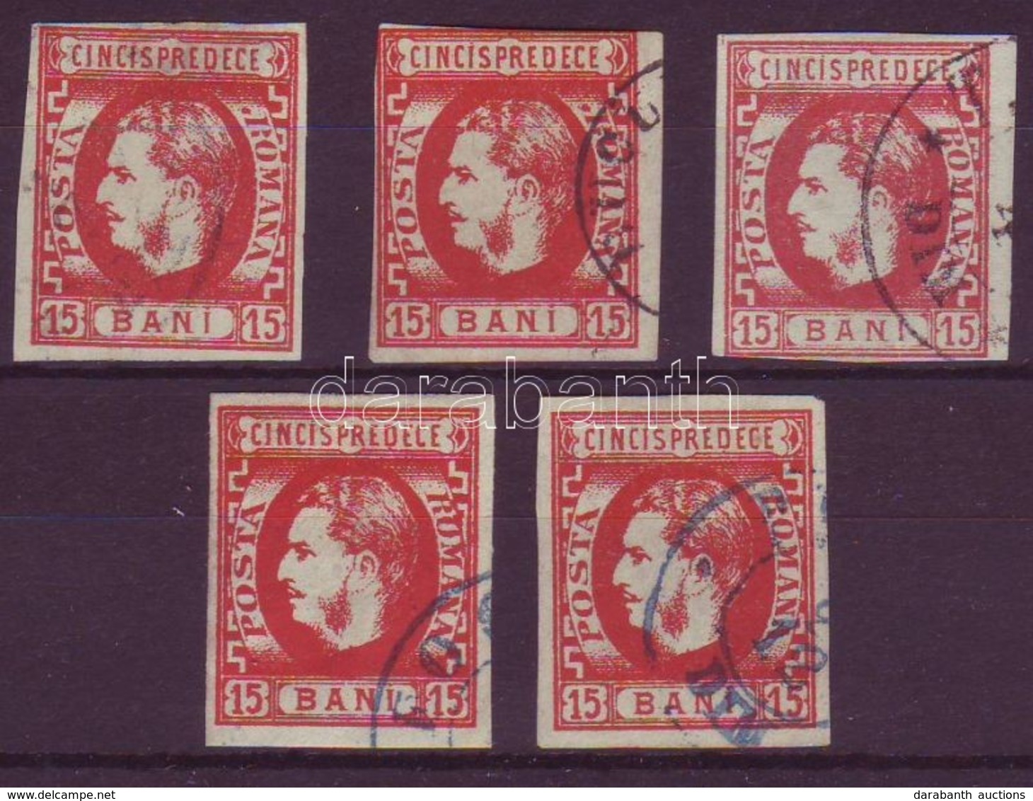 O 1869 Mi 23 Lemezhibák, Lemezjavítások 5 Db Bélyeg / Plattenfehler, Retouche, 5 Marken - Sonstige & Ohne Zuordnung