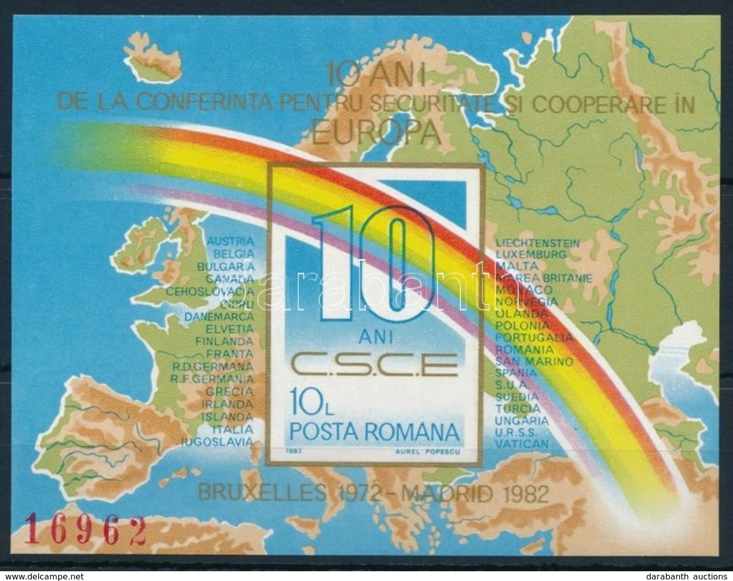 ** 1982 Európai Biztonsági és Együttm?ködési Konferencia Blokk Mi 190 - Andere & Zonder Classificatie