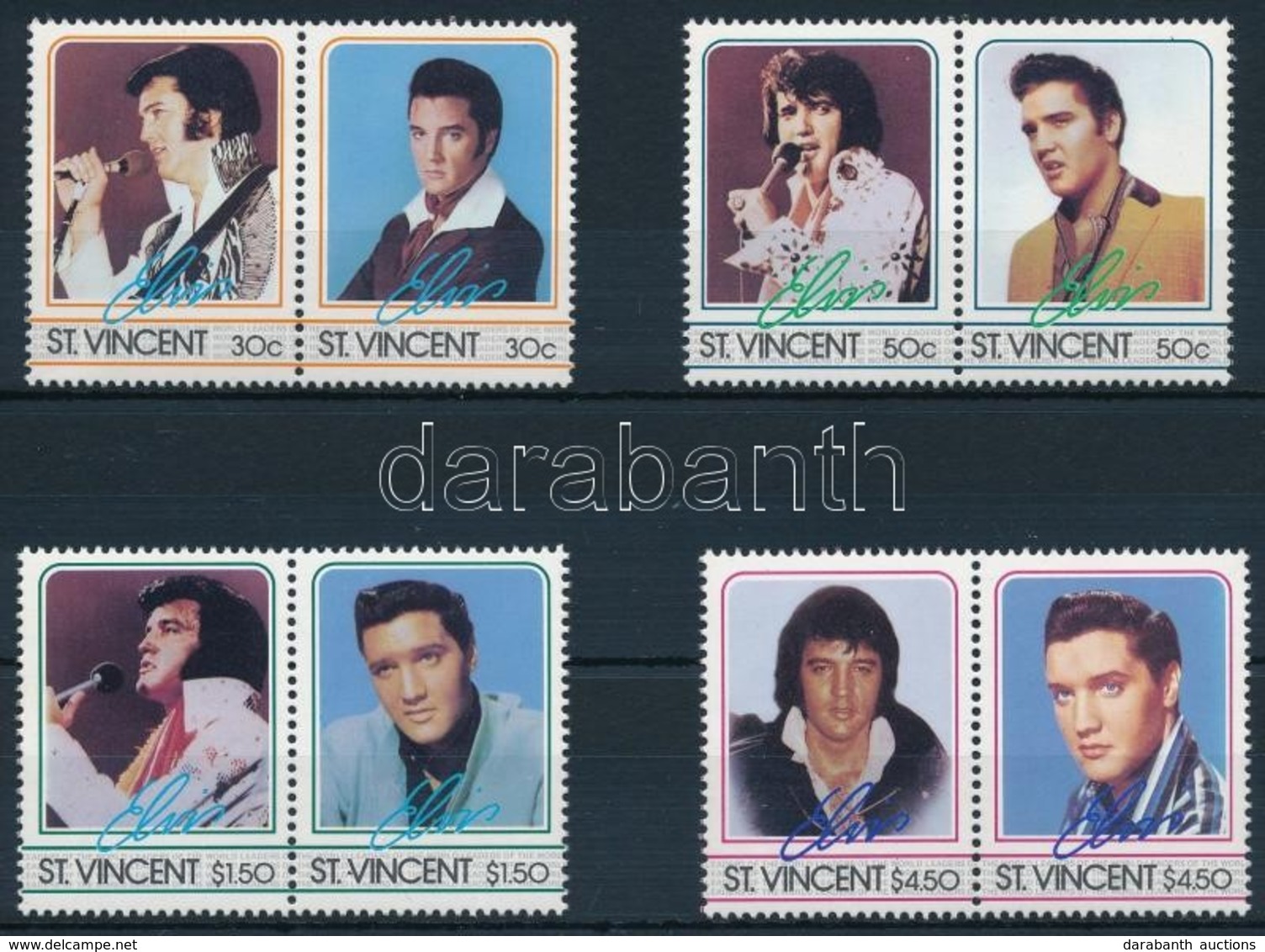 ** 1985 Elvis Presley Sor Párokban Mi 862-869 - Sonstige & Ohne Zuordnung