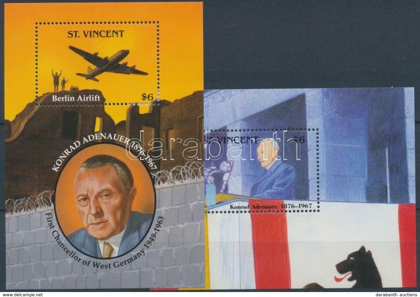 ** 1992 Konrad Adenauer Halála Blokksor Mi 257-258 - Autres & Non Classés