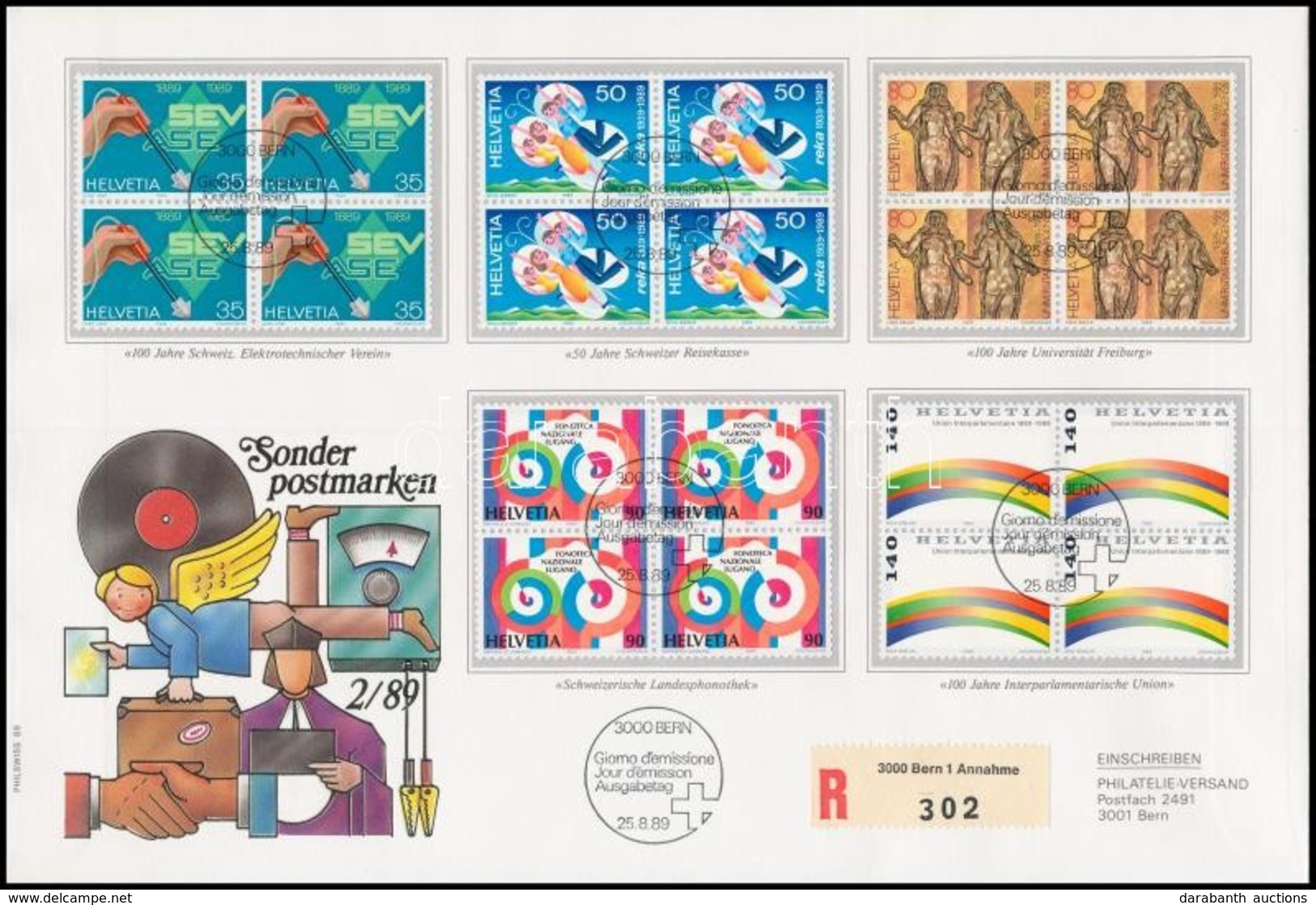 1989 Évfordulók Sor Négyestömbökben Mi 1397-1403 FDC-n - Andere & Zonder Classificatie