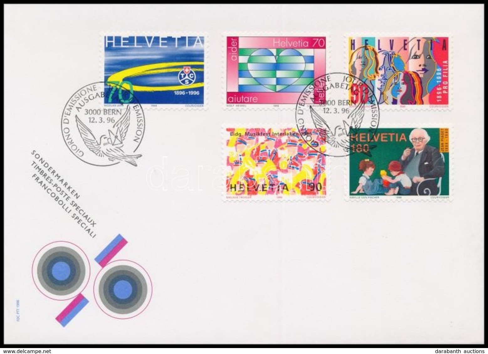 1996 Évfordulók Sor Mi 1571-1575 FDC - Autres & Non Classés