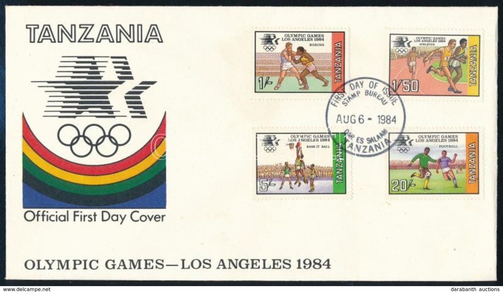 ** 1984 Nyári Olimpiai, Los Angeles Sor FDC-n Mi 242-245  + Blokk Mi 37 - Autres & Non Classés