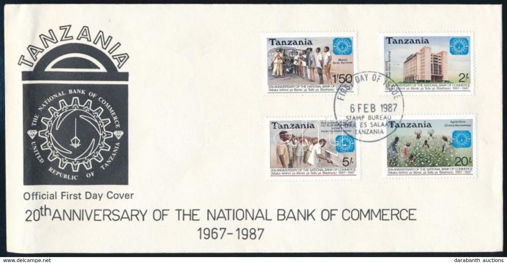 1987 20 éves  Nemzeti Bank Sor FDC-n Mi 382-385 - Sonstige & Ohne Zuordnung