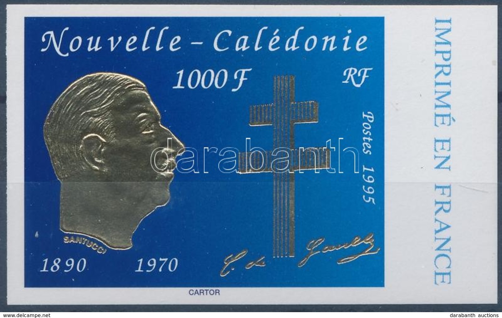 ** 1995 Charles De Gaulle ívszéli Vágott Bélyeg Mi 1033 - Autres & Non Classés