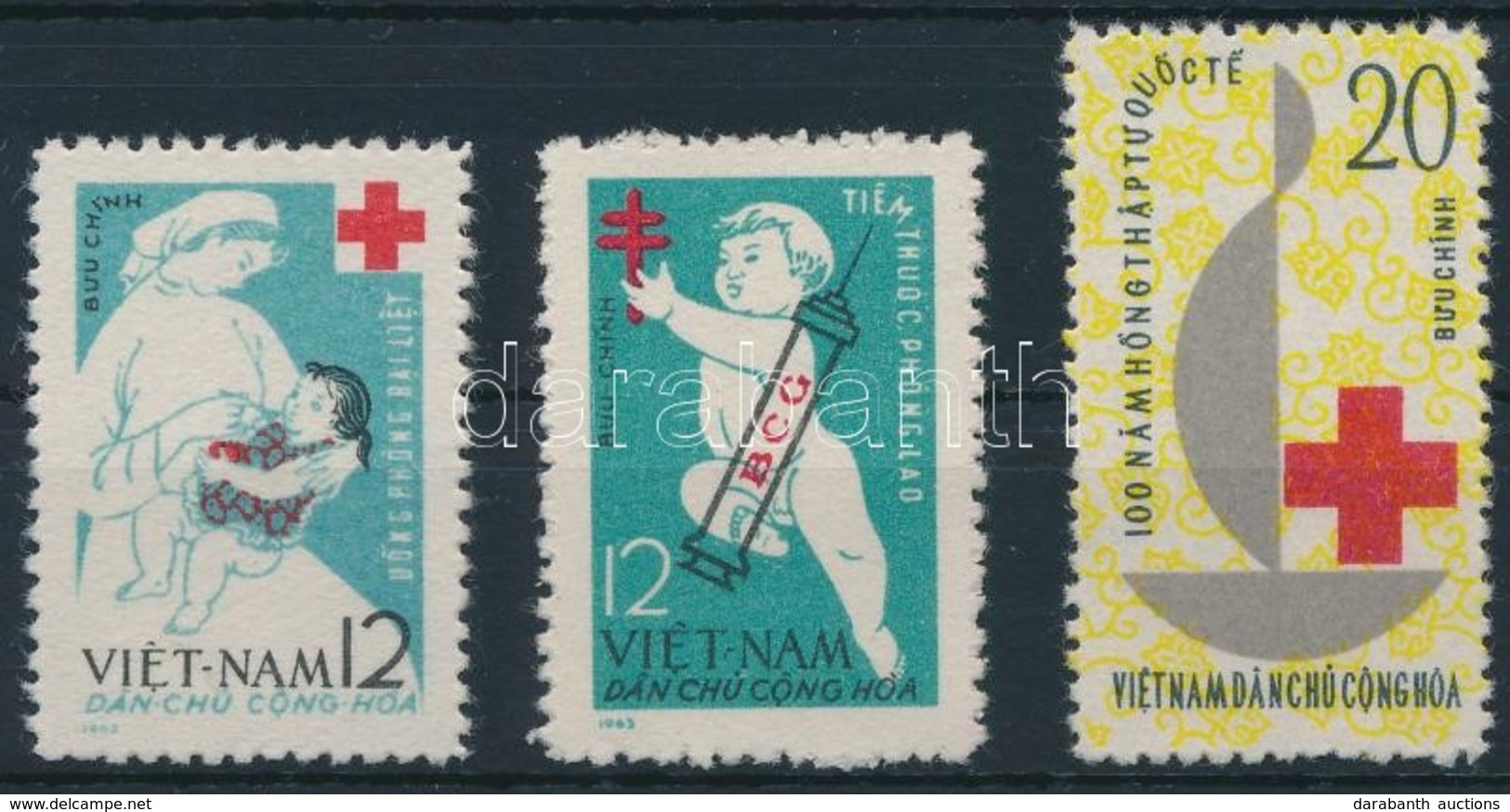 ** 1963 100 éves A Nemzetközi Vöröskereszt Sor Mi 255-257 - Autres & Non Classés