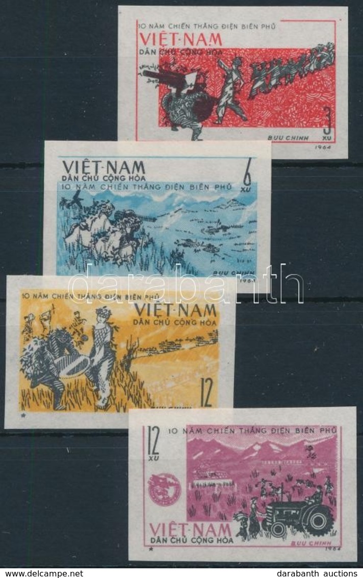 ** 1964 Dien Bien Phu Csata 10 éves évfordulója Vágott Sor Mi 314-317 - Altri & Non Classificati