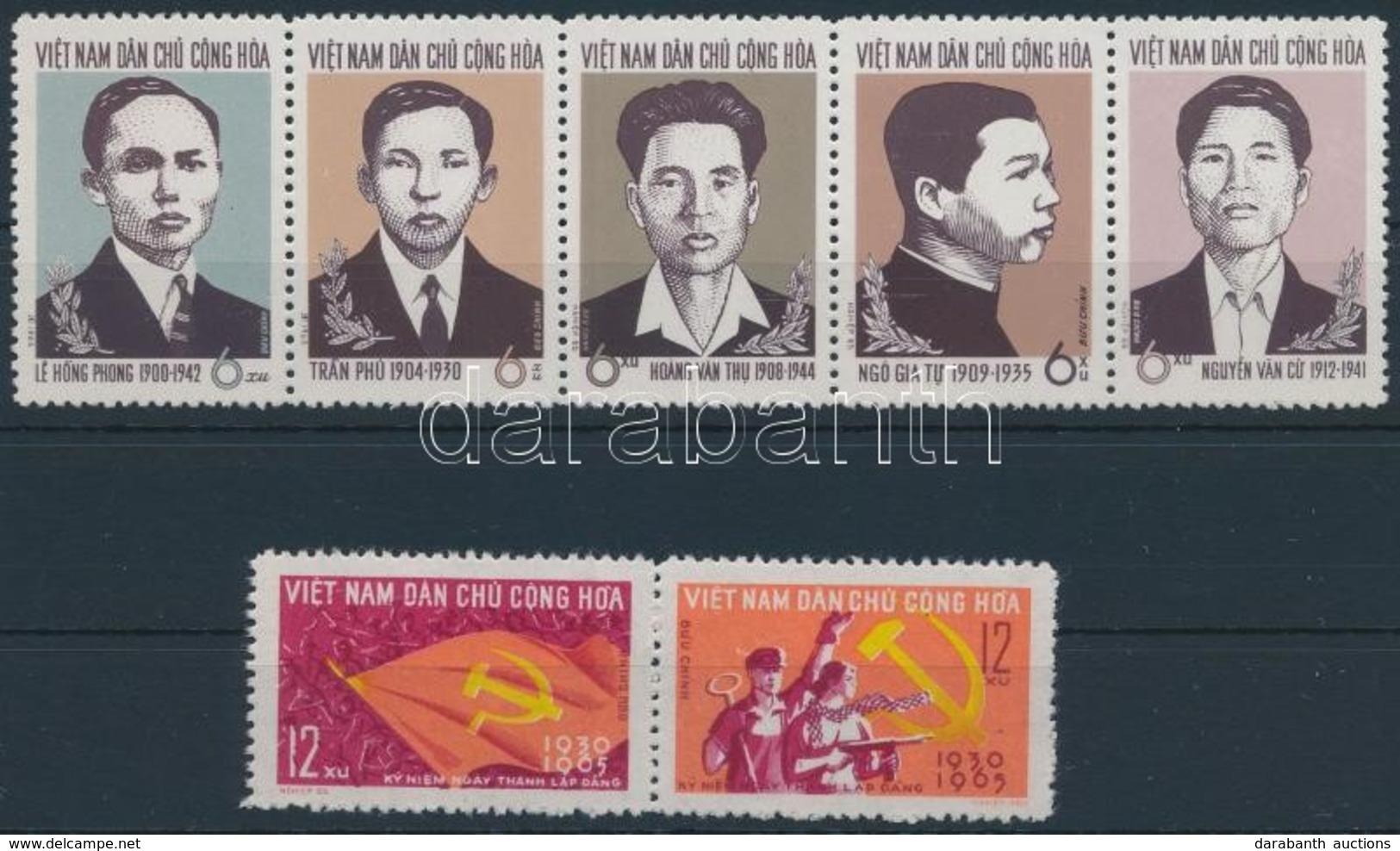 ** 1965 35 év Indokinai Kommunista Párt Sor Mi 347-353 - Andere & Zonder Classificatie