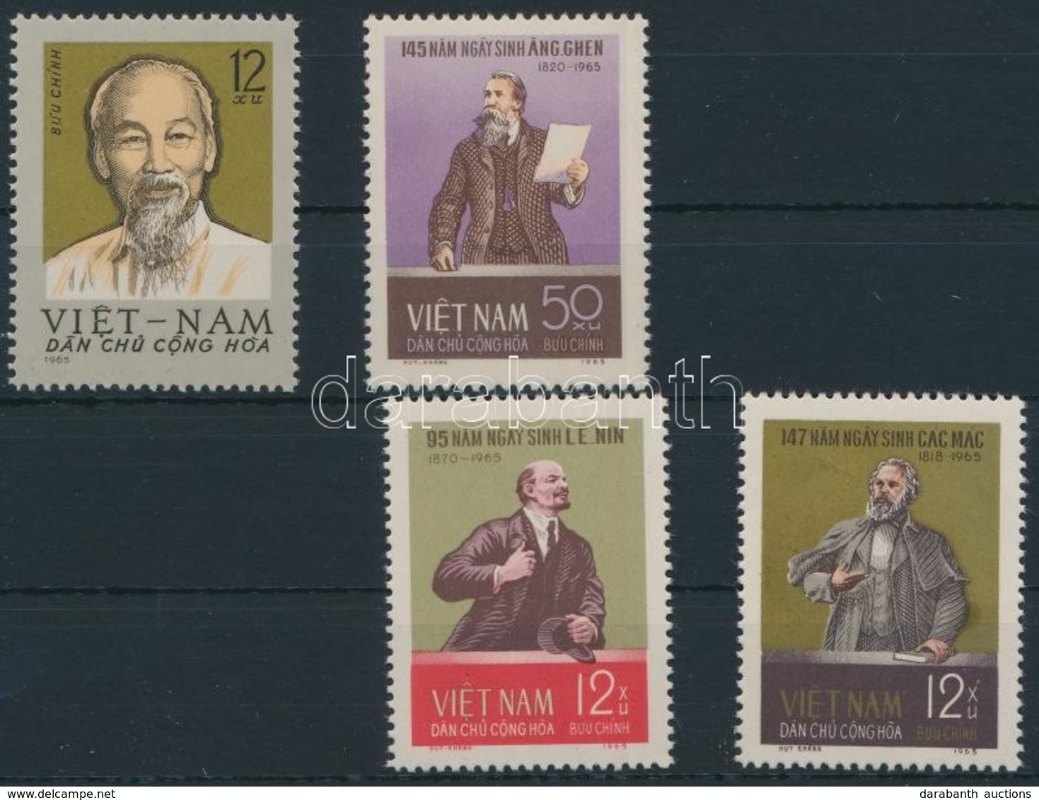 ** 1965 Marx, Engels, Lenin és Ho Chi Minh Születésnapjai Sor Mi 416-419 - Altri & Non Classificati