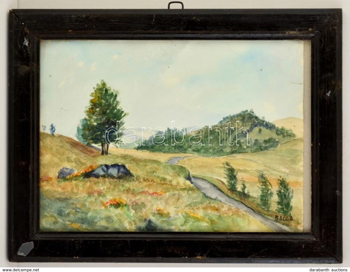 Balla Jelzéssel: Dombok. Akvarell, Papír, üvegezett Keretben, 28×39 Cm - Other & Unclassified