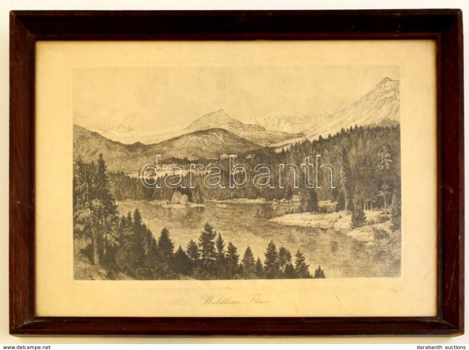 Carl Strauss (1873-1957): Waldhaus Flims. Rézkarc, Papír, Jelzett A Karcon, Gy?r?déssel, üvegezett Keretben 20×30 Cm - Andere & Zonder Classificatie