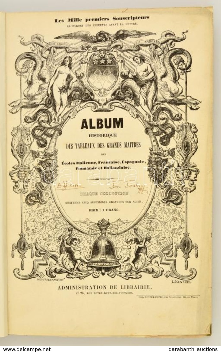 Cca 1850 Album Historique Des Grands Maitres. Histoires Des Papes. 50 Acélmetszet? Kép A Pápákról Modern Egészvászon Köt - Prenten & Gravure