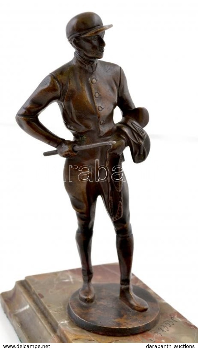 Jelzés Nélkül: Zsoké, Bronz Szobor, Márvány Talapzaton, M: 17 Cm - Other & Unclassified