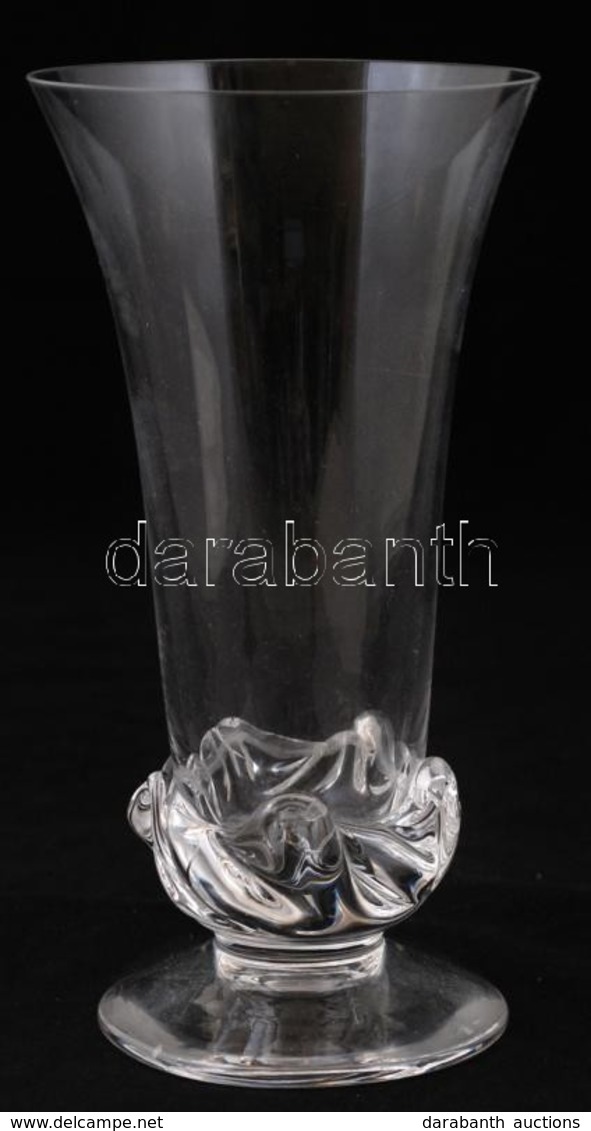 Modern Daum  Váza, Plasztikus Díszítéssel, Jelzett, Hibátlan, M:20 Cm - Glas & Kristal