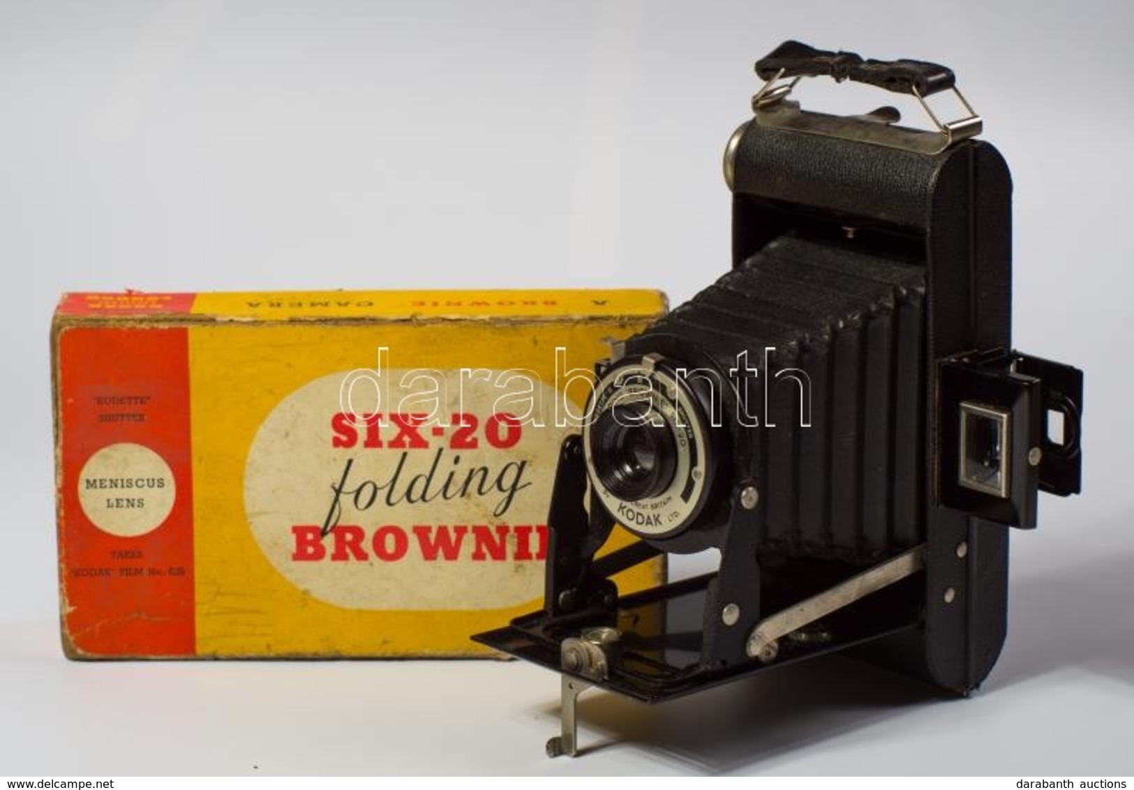 Cca 1940 Kodak Six-20 Folding Brownie Fényképez?gép, Kodette II Zárral, Eredeti Dobozában, M?köd?képes, Nagyon Szép álla - Fotoapparate