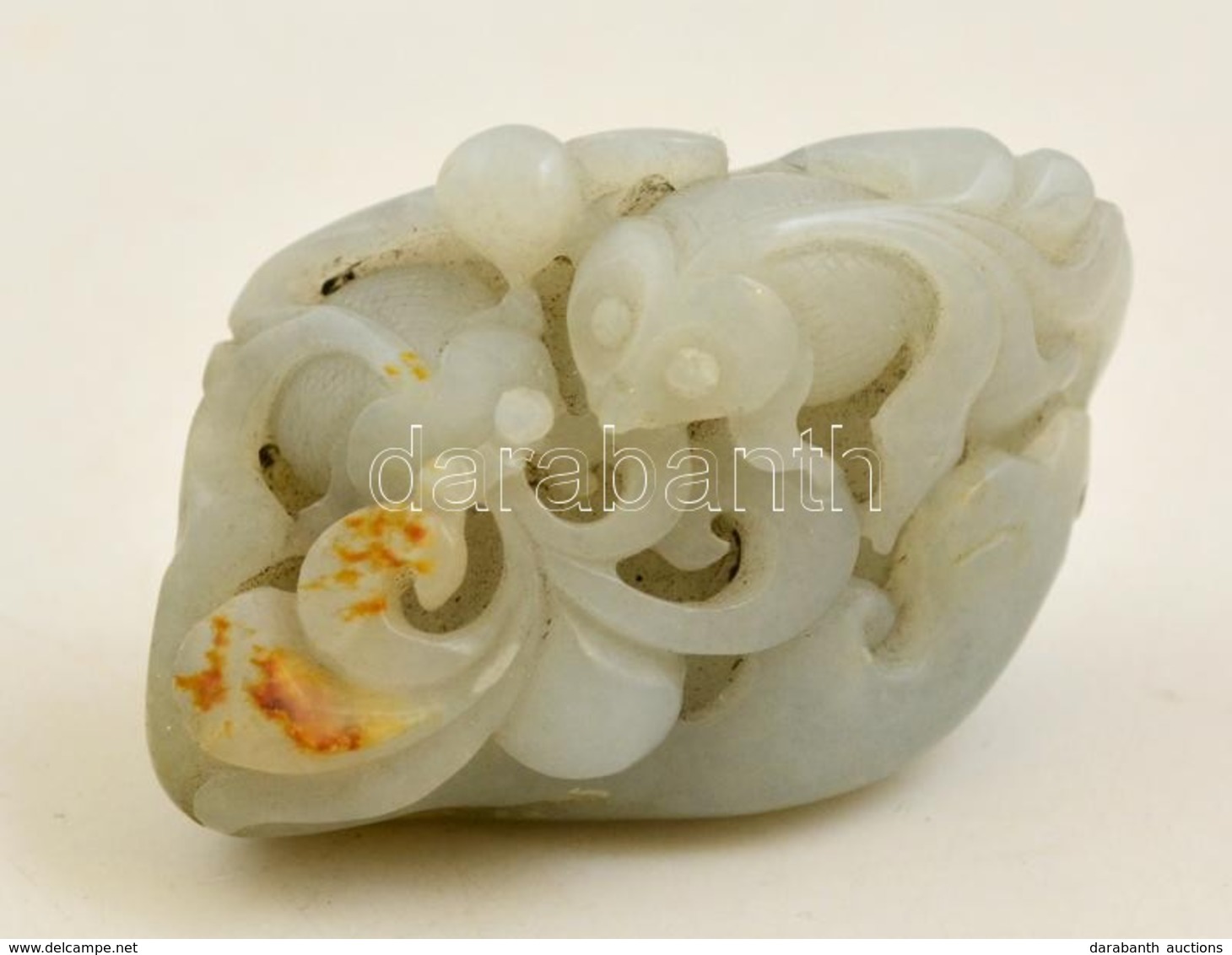 Halacskák, Kínai Jade Faragvány, Kis Kopásokkal, 6,5×4,5×4 Cm - Autres & Non Classés