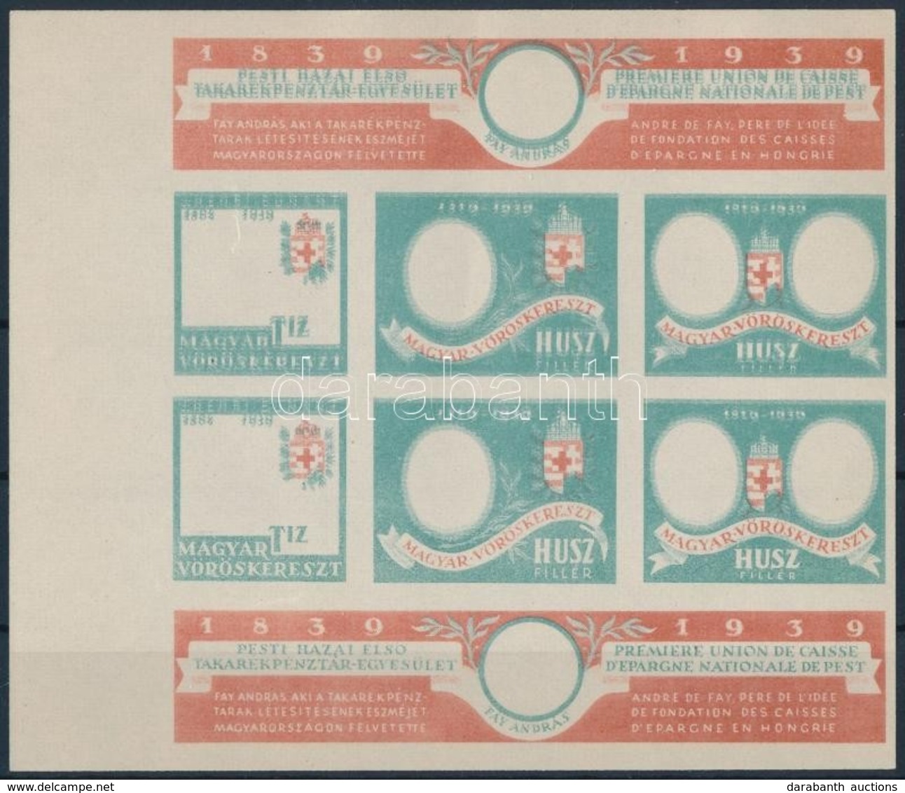 1939 A Pesti Hazai Els? Takarékpénztár Egyesület Adománybélyegének Fázisnyomata - Zonder Classificatie