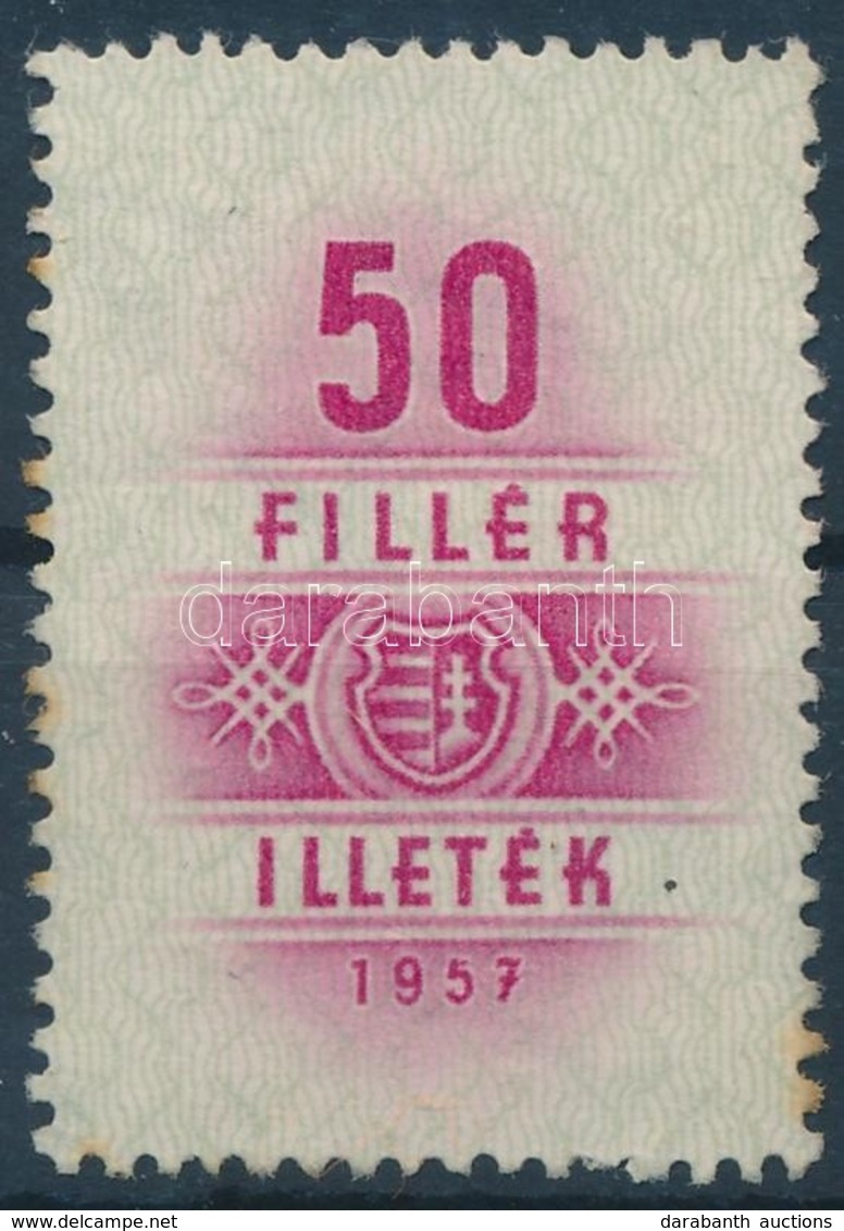 1957 Illetékbélyeg 50f Kossuth Címerrel, Ritka! (350.000) - Zonder Classificatie