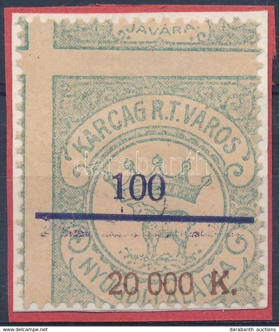 1925 Karcag R.T.V. Okirati 48 Sz. Illetékbélyeg Dupla Képbe Fogazással - Zonder Classificatie