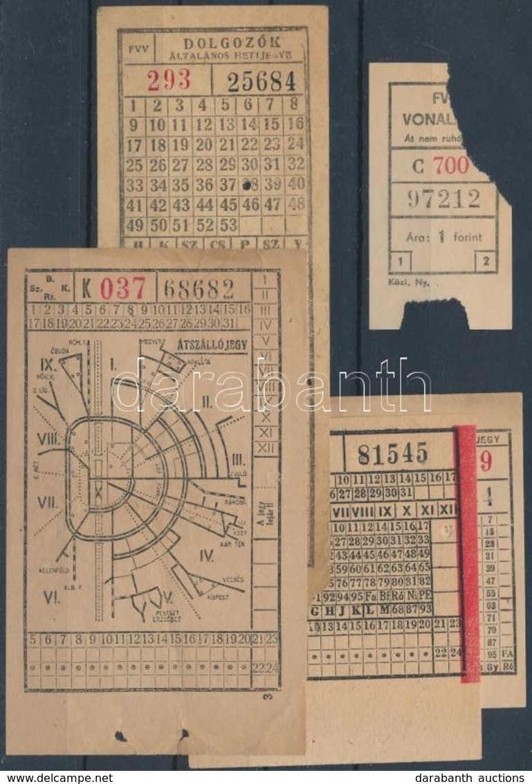 5 Db Régi Villamosjegy - Zonder Classificatie