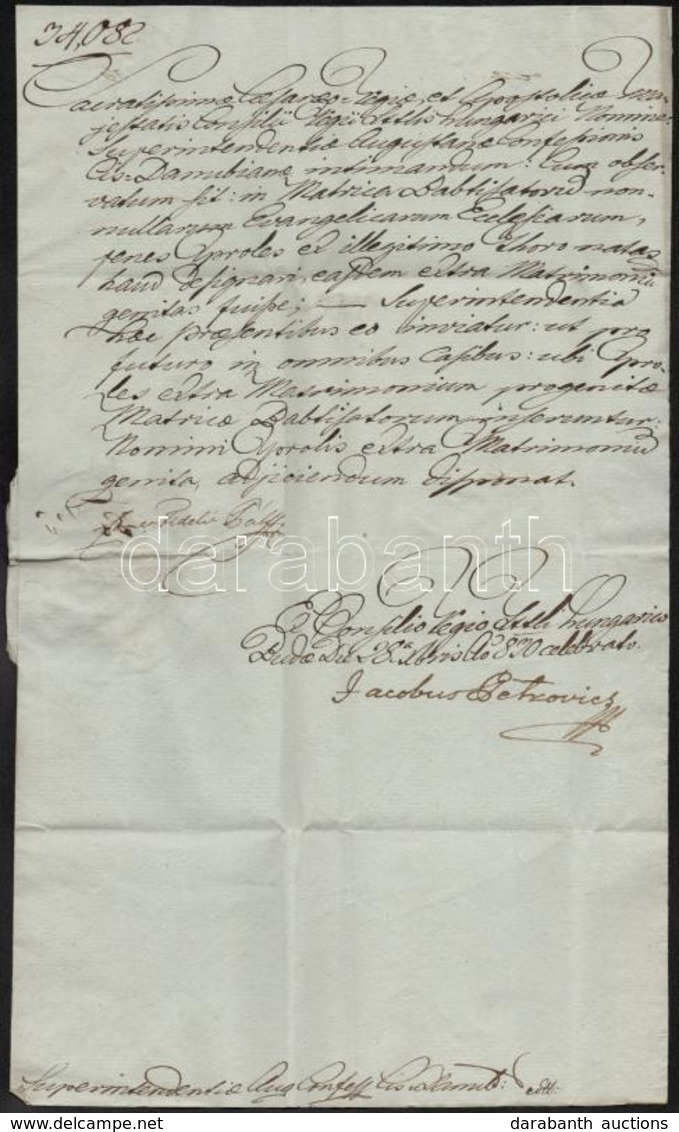 1830 Vörösk?i Gróf Pálffy Fidél (1788-1864) Tárnokmester, F?kancellár, árva Megyei F?ispán Saját  Kézzel Aláírt Levele A - Zonder Classificatie