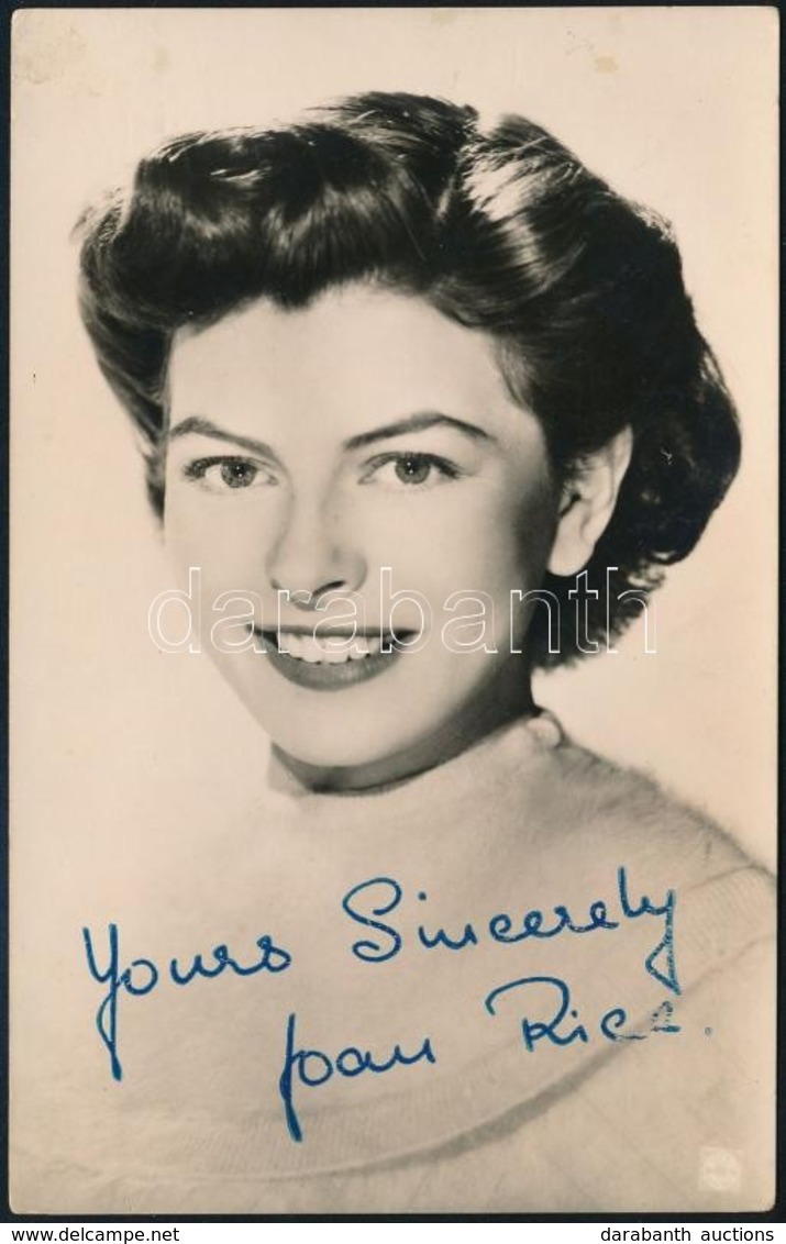 Joan Rice (1930-1997) Angol Színészn? Aláírása Az ?t ábrázoló Fotón / Autograph Signed Photo 9x14  Cm. - Autres & Non Classés