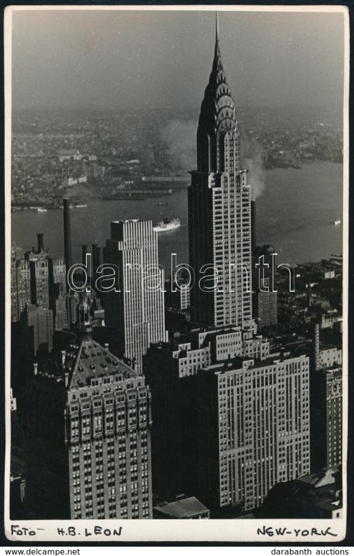 Cca 1930-1940 H.B. Leon: New York, 2 Db Feliratozott Fotó, 19×12 Cm / Cca 1930-1940 H.B. Leon: New York, 2 Photos, 19×12 - Sonstige & Ohne Zuordnung