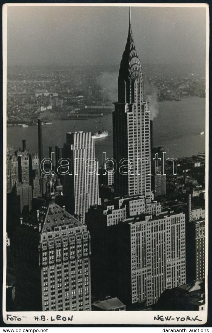 Cca 1930-1940 H.B. Leon: New York, 2 Db Feliratozott Fotó, 19×12 Cm / Cca 1930-1940 H.B. Leon: New York, 2 Photos, 19×12 - Andere & Zonder Classificatie