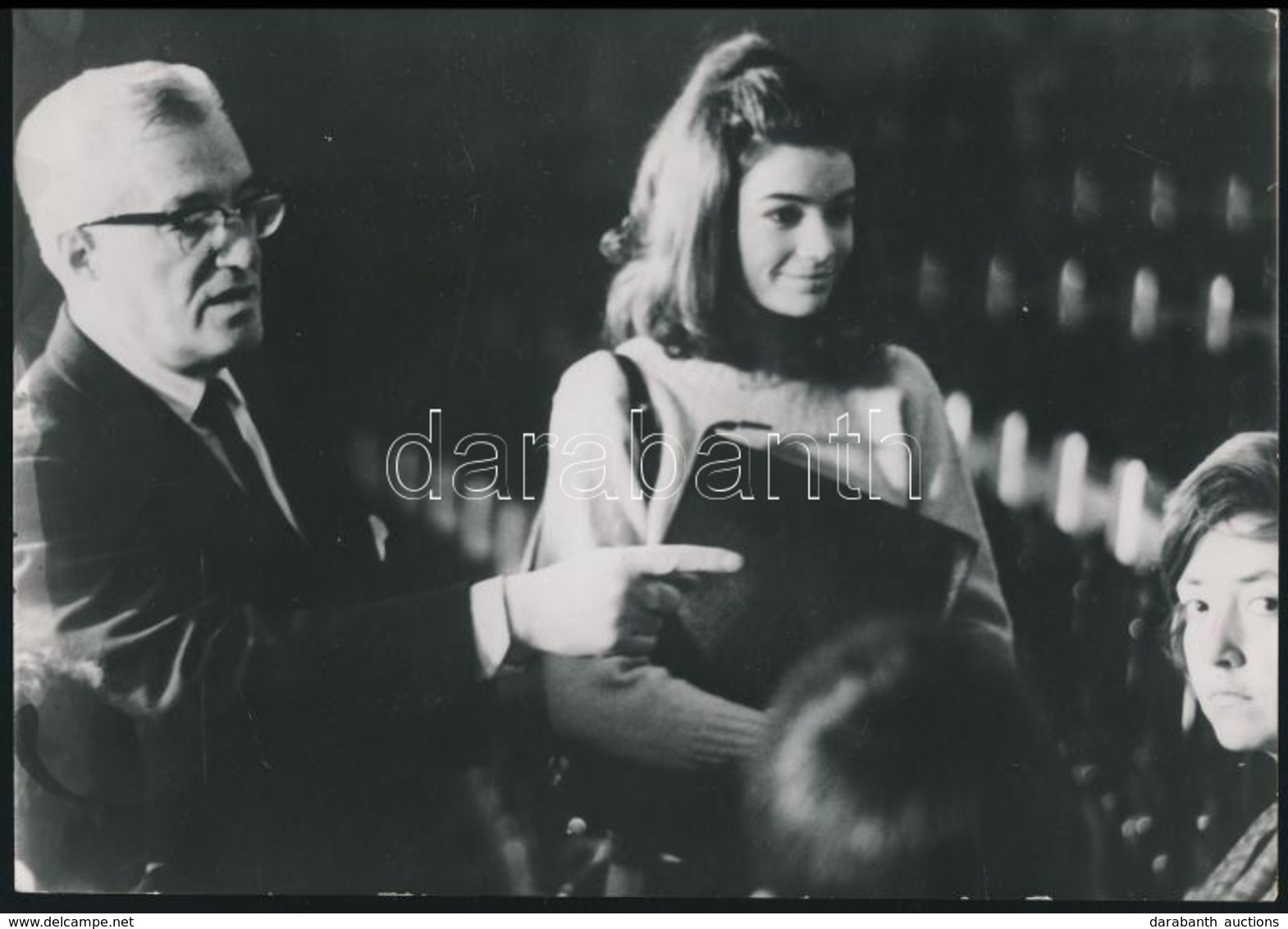 Cca 1960  Vittorio De Sica és  Christine Deroche Forgatási Fotó / Werk Photo 13x18 Cm - Sonstige & Ohne Zuordnung