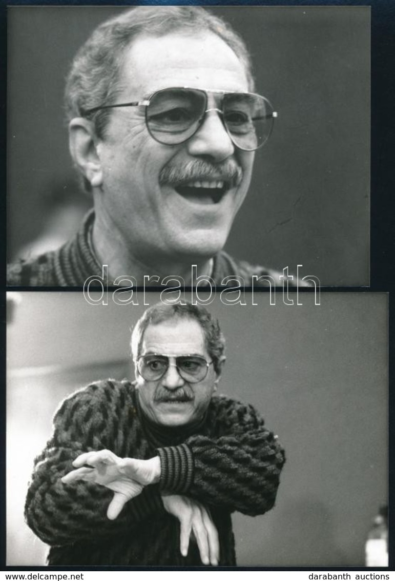 Nino Manfredi (1921-2004) Színész Budapesten, 2 Db Feliratozott Sajtófotó, 12,5×18 Cm - Andere & Zonder Classificatie