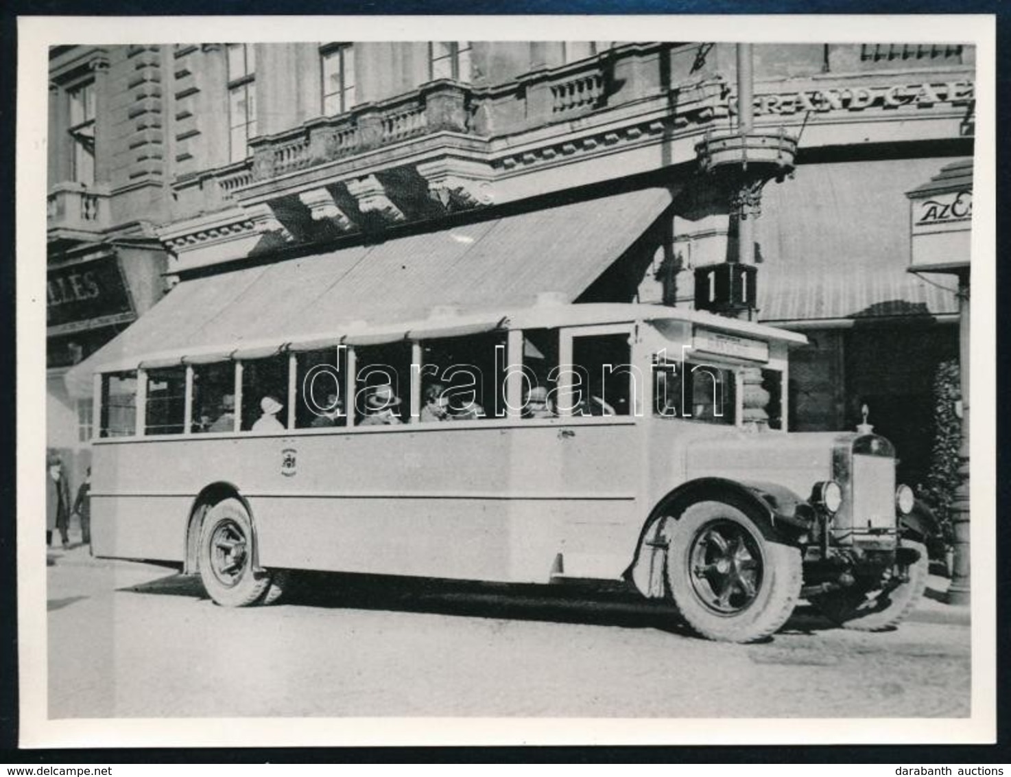 Cca 1930-1940 Budapest, Az 1-es Busz, Utólagos El?hívás, 9x12 Cm - Andere & Zonder Classificatie