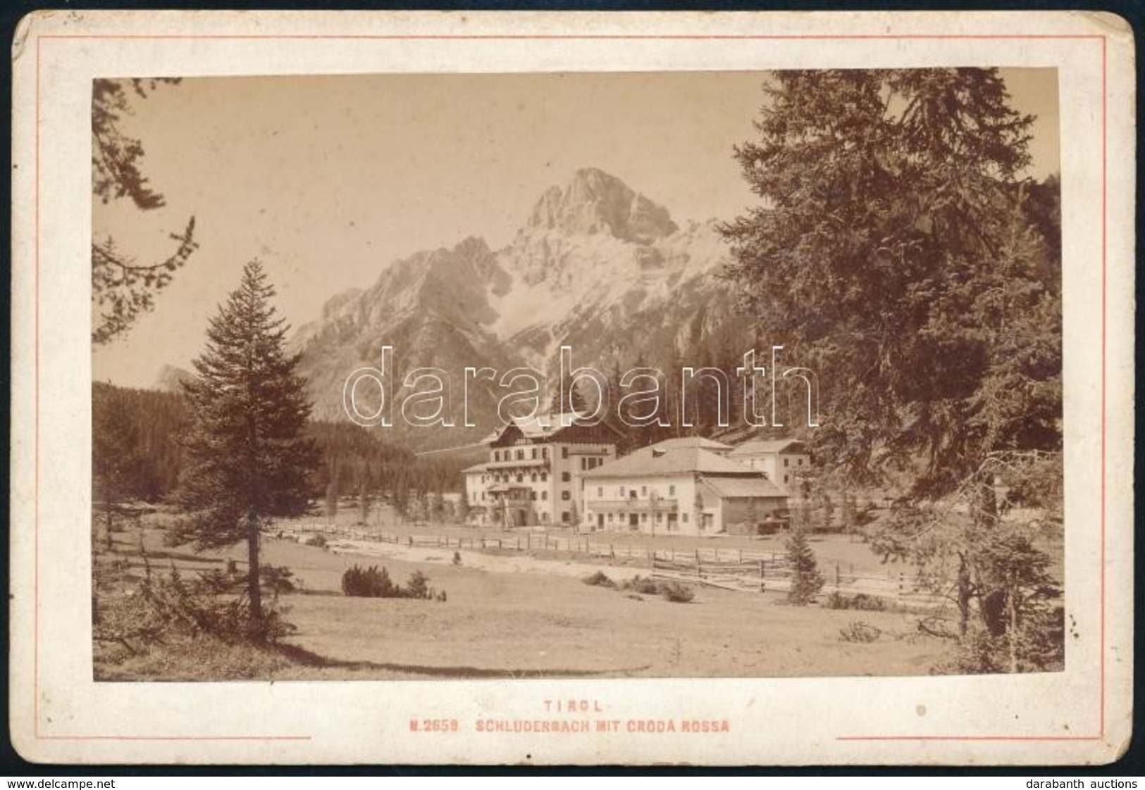 1895 Dél-Tirol, Schludercbach, Croda Rossa, Keményhátú Fotó, 11×17 Cm / Bolzano, Carbonin / Schludercbach - Other & Unclassified