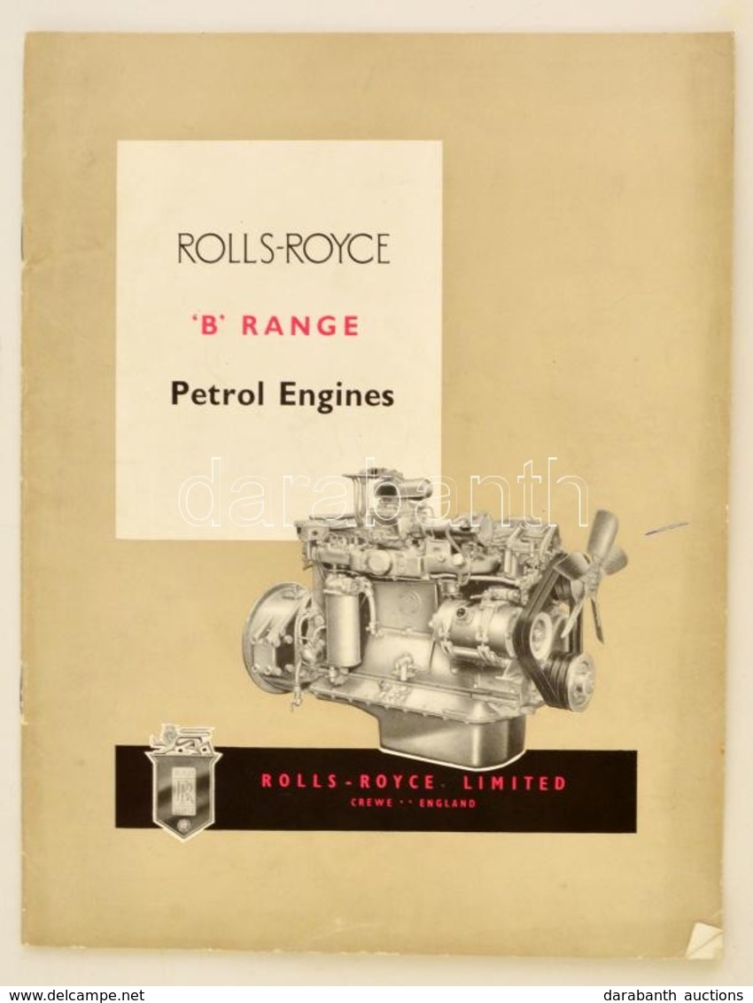 1958 Rolls-Royce 'B' Range Petrol Engines, Reklám Prospektus, T?zött Papírkötésben, Jó állapotban. - Werbung