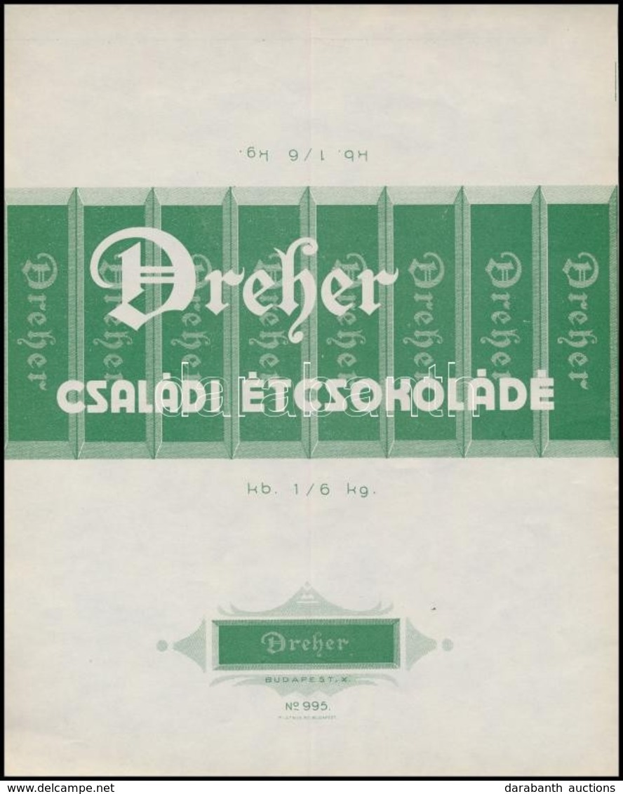 4 Db, Kétféle 1945 El?tti Dreher Csokoládépapír - Pubblicitari