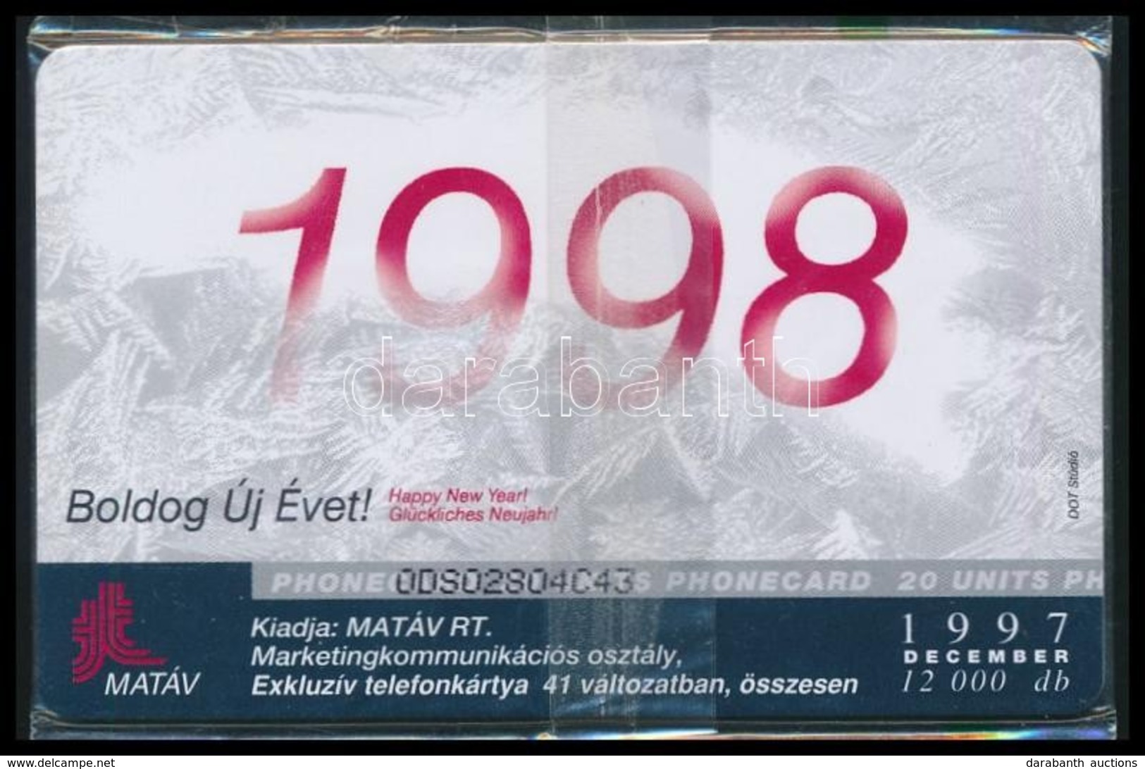 1998 MATÁV Közgy?lési Meghívó Használatlan Telefonkártya, Bontatlan Csomagolásban, Sorszámozott - Ohne Zuordnung