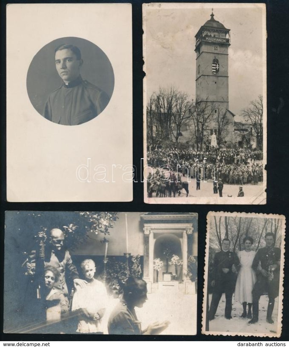 Cca 1915-1940 Katonákat ábrázoló Fotók, Közte A Felvidék Felszabadulásának Alkalmából Kiadott Fotólap, 6×9 és 14×9 Cm - Altri & Non Classificati