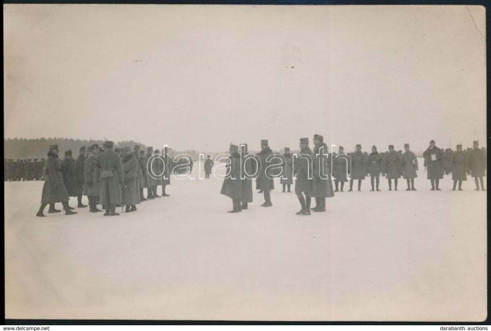 Cca 1917 IV, Károly A Fronton Magyar Csapatokat Inspekcióz. / WW: I. Military Photo 9x15 Cm - Altri & Non Classificati