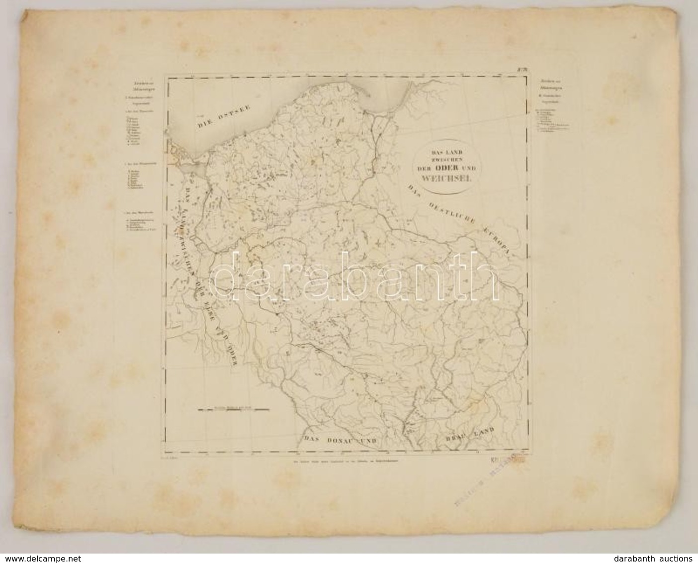 Cca 1810 Das Land Zwischen Oder Und Weser. Rézmetszet? Térkép. 32x38 Cm - Andere & Zonder Classificatie