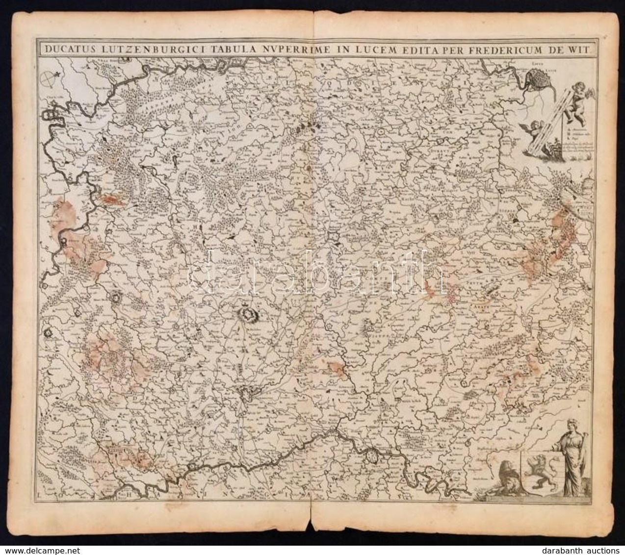 1670 A Luxemburgi Hercegség Térképe, Ducatus Lutzenburgici Tabula Nuperrime In Lucem Edita Per Fredericum De Wit. Nagymé - Andere & Zonder Classificatie