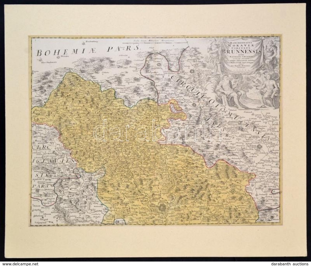 Homann, Johann Baptist (1663-1724): Morvaország, A Brünni Kerület Rézmetszet? Térképe. Paszpartuban. / Marchionatus Mora - Sonstige & Ohne Zuordnung