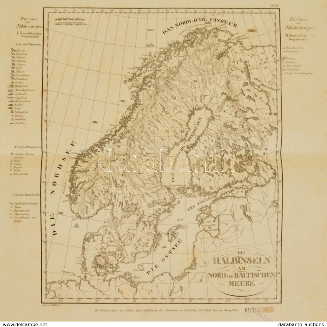 Cca 1810 A Balti Félsziget. Rézmetszet? Térképe. / Etched Map Of The Baltic Area 32x38 Cm - Andere & Zonder Classificatie