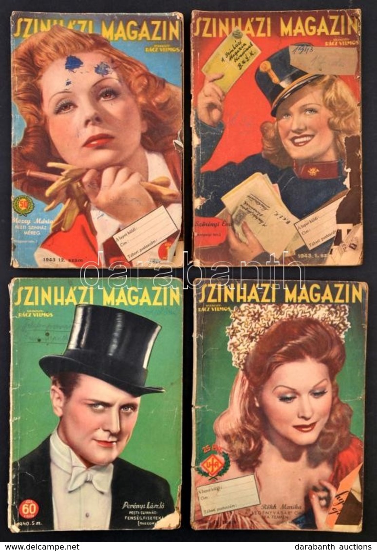 1940-1943 A Színházi Magazin 4 Lapszáma, érdekes írásokkal - Zonder Classificatie