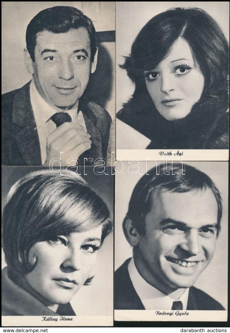 4 Db Színészeket ábrázoló Reklámlap (Yves Montand, Voith Ági, Bodrogi Gyula, Kállay Ilona) - Non Classificati