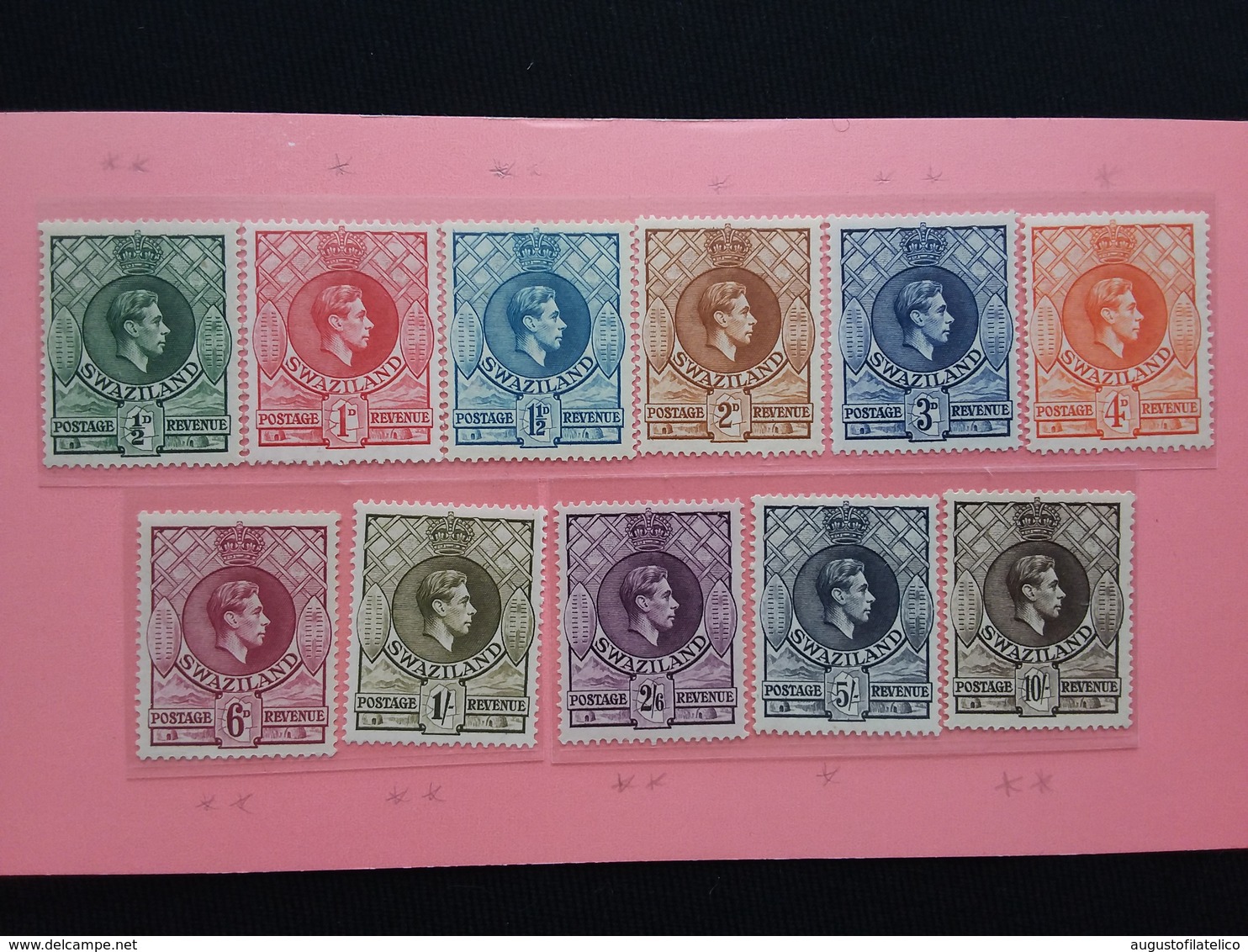 EX COLONIE INGLESI - SWAZILAND 1938 - Re Giorgio VI Serie Completa Nuova */** Dentellatura 13 E Mezzo × 13 + S.p. - Swasiland (...-1967)