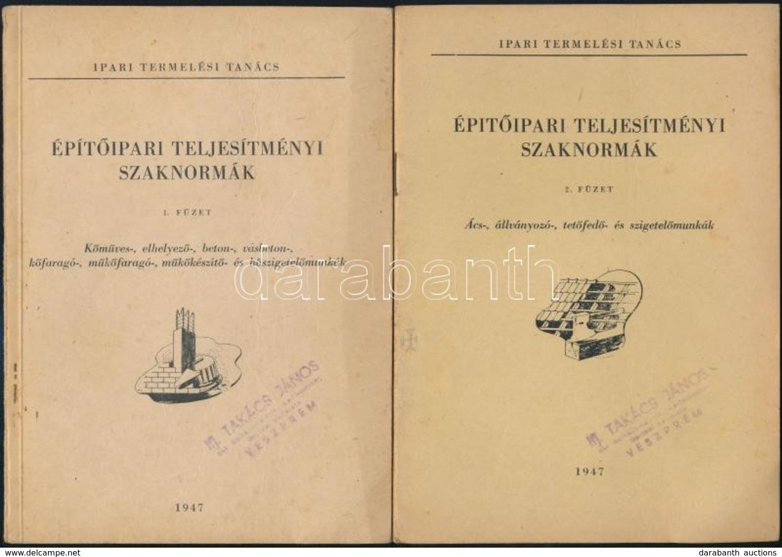 Épít?ipari Teljesítményi Szaknormák 1-3. Füzet. 1. Füzet: K?m?ves-, Elhelyez?-, Beton-, Vasbeton-, K?faragó-, M?k?farag- - Non Classés